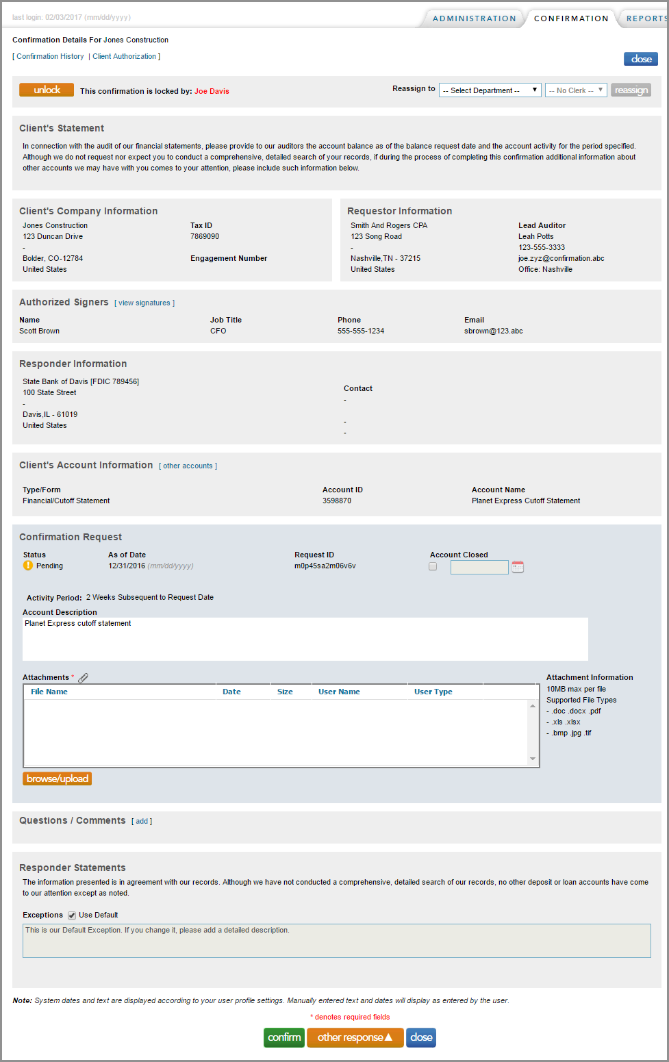 What is a Cutoff Statement form